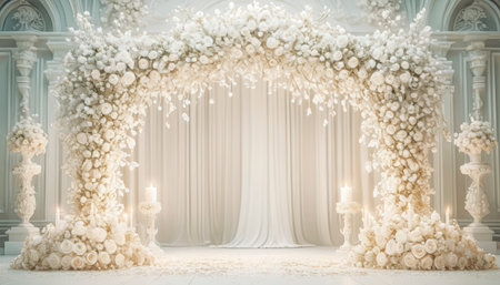 Wedding card series, beautiful formal wedding decoration.の素材