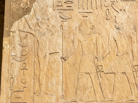 Karnak Temple is dedicated to the temple complex of Ancient Egypt in honor of the god Amun-Ra, his wife Mut and son Khons. Thebes, Karnak, Luxor, Egypt.の写真素材