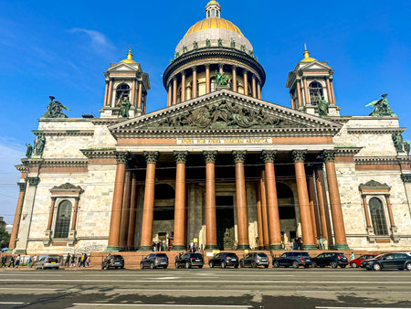 Famous Saint Isaac's Cathedral in Saint Petersburg, Russia.の写真素材