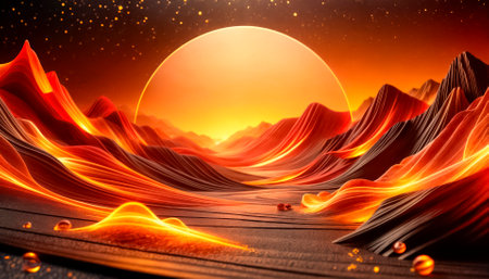 Collection of luxury geometric backgrounds reminiscent of sunset in the mountains.の素材