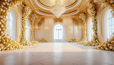 Wedding card series, beautiful formal wedding decoration.の素材