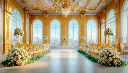 Wedding card series, beautiful formal wedding decoration.の素材