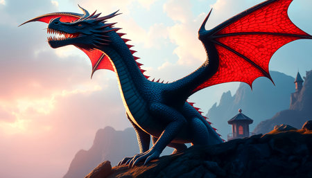 Incredibly beautiful and wonderful dragon from the book by Robin Hobb in the fairytale city of Kelsingra.の素材