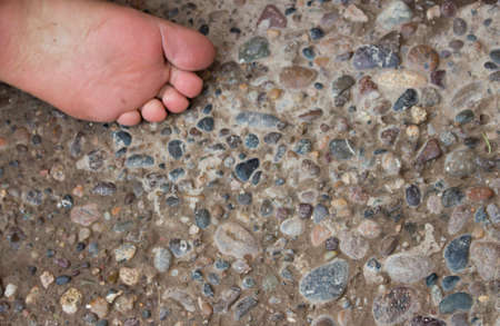 foot on the path stones texture abstractの写真素材