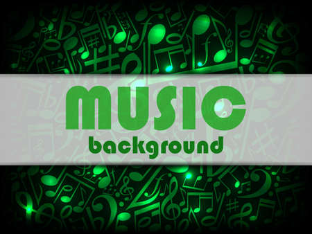 green music card illustrationのイラスト素材