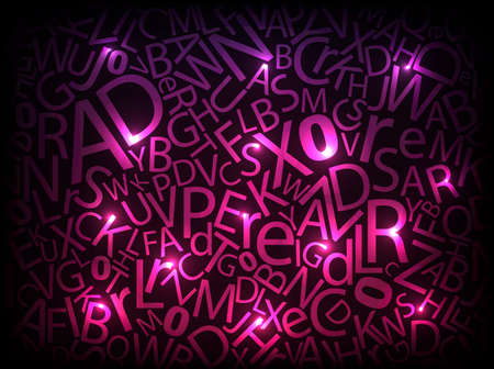Neon pink abstract letters illustration のイラスト素材