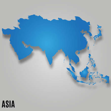Asia political map card paper vector illustrationのイラスト素材