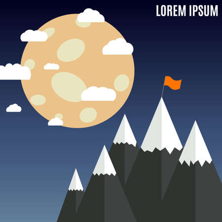 Mountain vector nature landscape outdoor illustration Abstract graphic flat design. For  tourism,  adventure.のイラスト素材