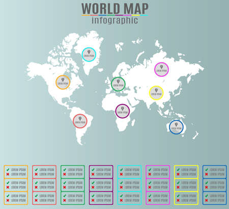 Information Continent Global World Map vector illustrationのイラスト素材