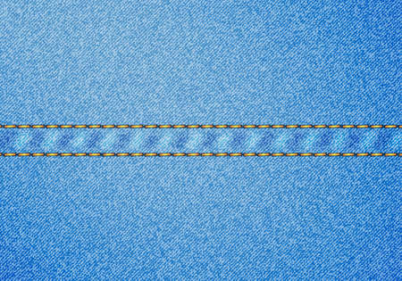 Blue denim texture with stitch line vector illustrationのイラスト素材