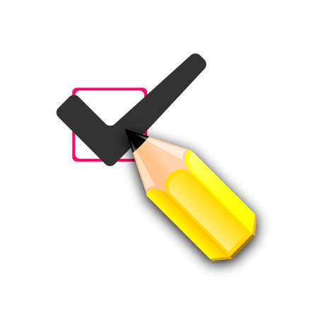 pencil and tick mark icon vector illustrationのイラスト素材