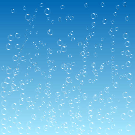 Water bubbles pattern on blue background. Vector illustration.のイラスト素材
