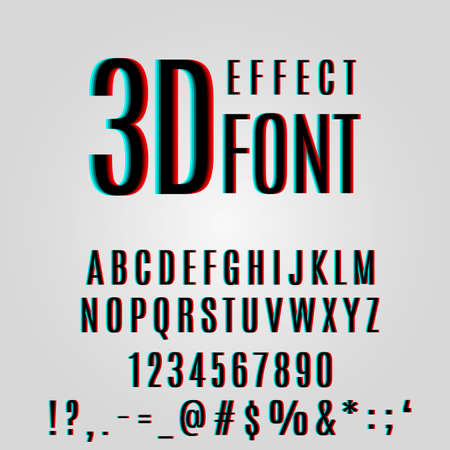 font stereoscopic 3d effect in vector formatのイラスト素材