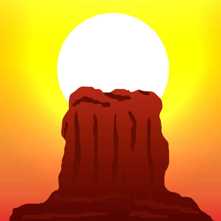 Sunset in the Rocky Mountain Vector illustration.のイラスト素材