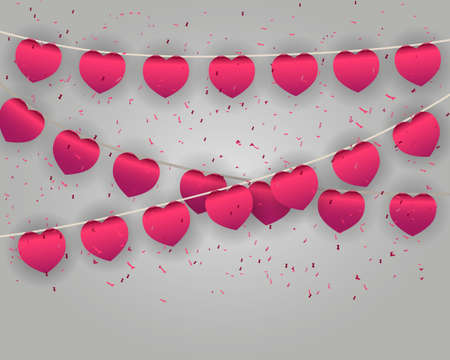 Celebrate heart banner with confetti vector illustrationのイラスト素材