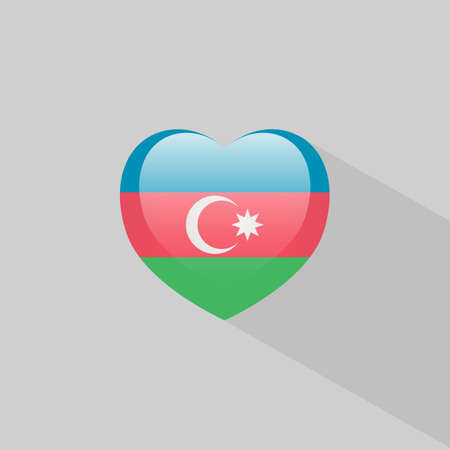 Love Azerbaijan symbol Heart flag icon. Vector illustration.のイラスト素材