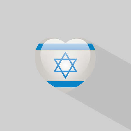 Love Israel symbol Heart flag icon. Vector illustration.