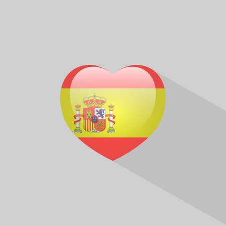Love Spain symbol Heart flag icon. Vector illustration.のイラスト素材