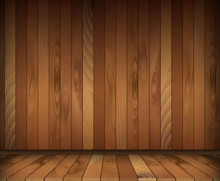 Dark wooden interior room. floor and wall. vector illustrationのイラスト素材