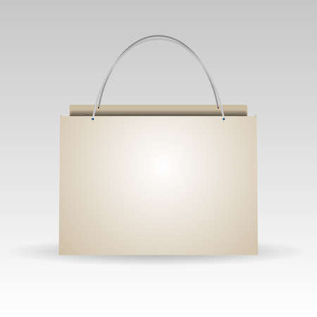 Empty plastic or paper shopping bag on white. vector illustrationのイラスト素材