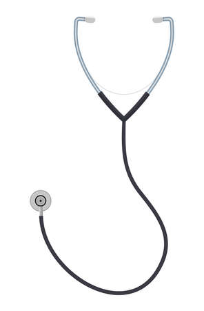 Medical stethoscope or phonendoscope isolated on white. vector illustration in flat styleのイラスト素材