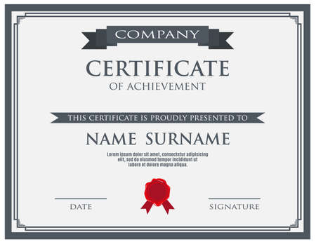 Certificate with wax seal template. vector illustrationのイラスト素材