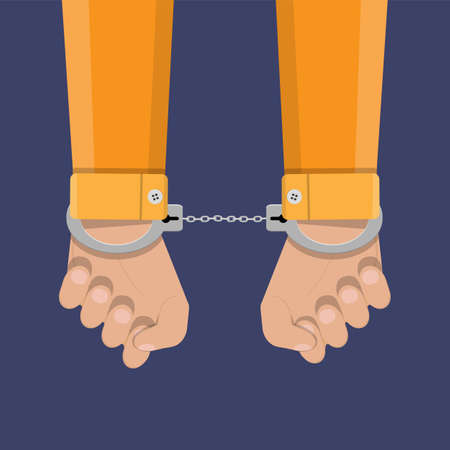 human hands in handcuffsのイラスト素材