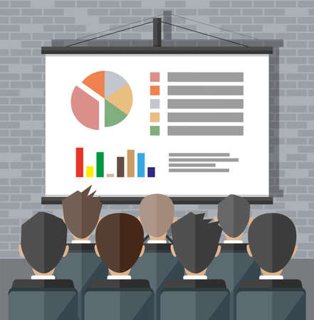 Training staff, meeting, report, business schoolのイラスト素材