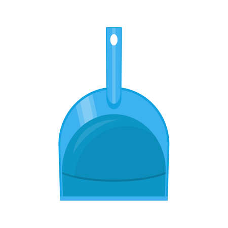 Plastic dustpan isolated on white. House cleaning equipment. Household accessories. Vector illustration in flat styleのイラスト素材