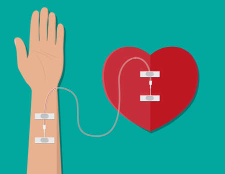 Hand of donor with heart.のイラスト素材