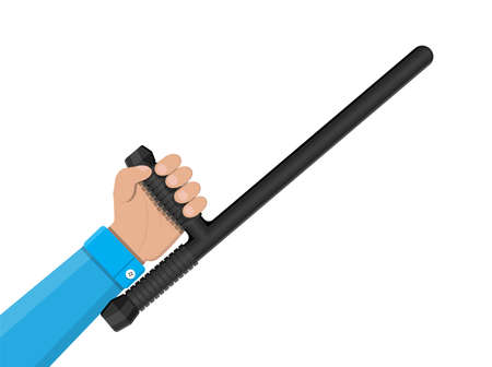 Police baton or nightstick. Rubber truncheonのイラスト素材