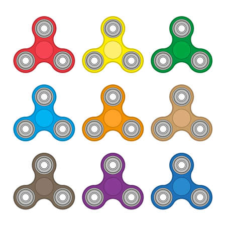 Hand spinner. Antistress toy, fidget spinner. Vector illustration in flat styleのイラスト素材