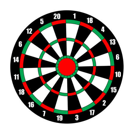 Dart board. Dart target isolated on white. Vector illustrationのイラスト素材