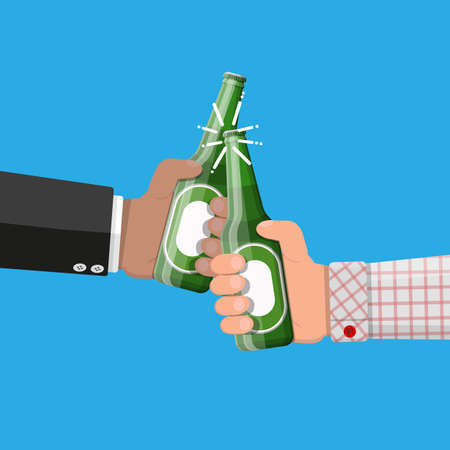Bottle of beer with glass.のイラスト素材