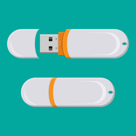 USB PC flash drive isolated on white.のイラスト素材