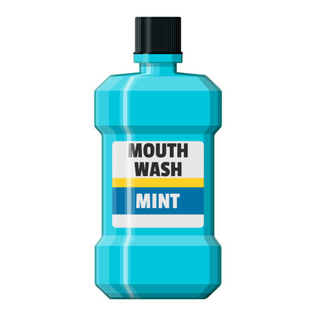 Mouthwash plastic bottle. Oralcare equipment.のイラスト素材