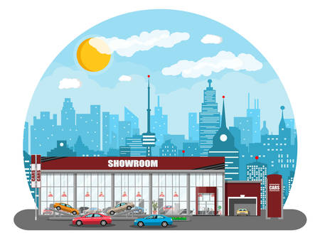 Exhibition pavilion, showroom or dealership.のイラスト素材