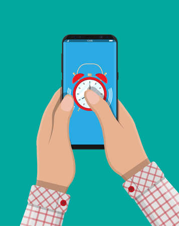 Alarm clocks in smartphone.のイラスト素材