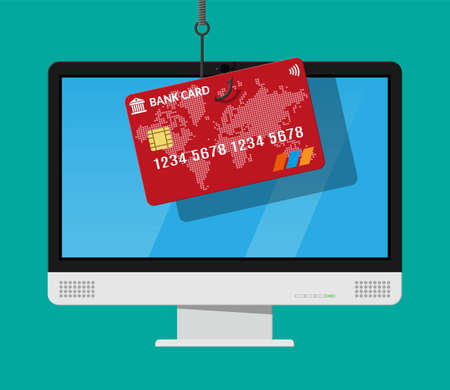 Bank card and fishing hook.のイラスト素材