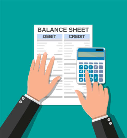 Accountant checks money balanceのイラスト素材