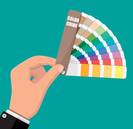 Color swatch. Color palette guide in handのイラスト素材