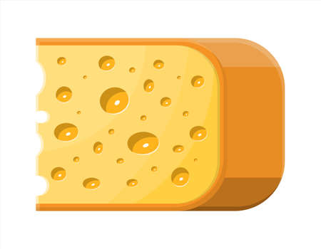 Piece of cheese isolated on white.のイラスト素材