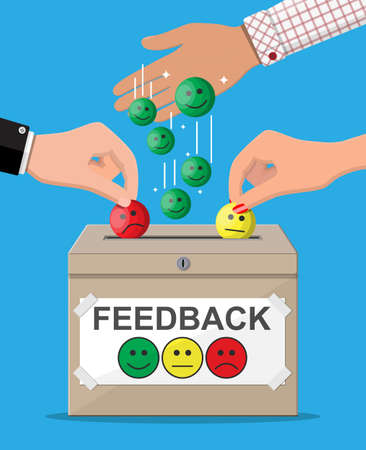 Rating box. Reviews smiles.のイラスト素材