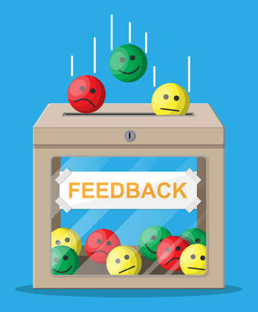 Rating box. Reviews smiles.のイラスト素材