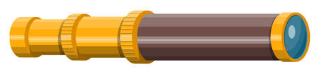 Telescope magnification equipment. Old spyglassのイラスト素材
