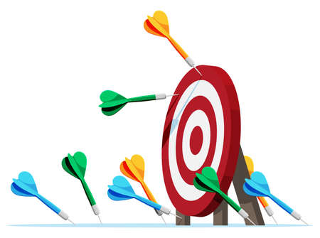 Many darts missed target mark.のイラスト素材