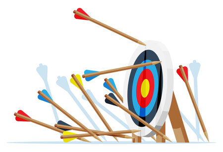 Many arrows missed target mark.のイラスト素材