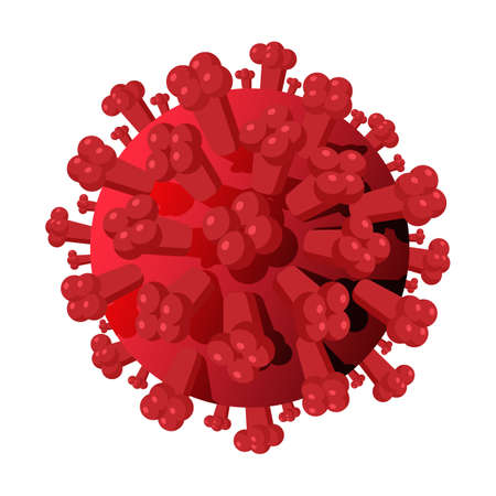 Coronavirus bacteria model isolated on whiteのイラスト素材