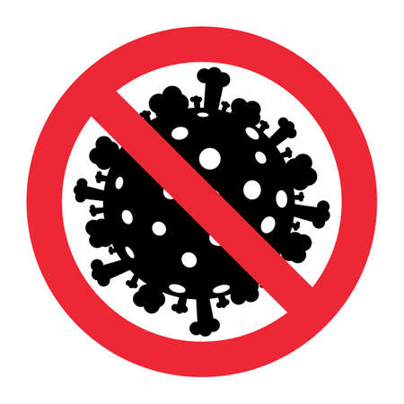 Sign caution coronavirus. Stop corona virus.のイラスト素材