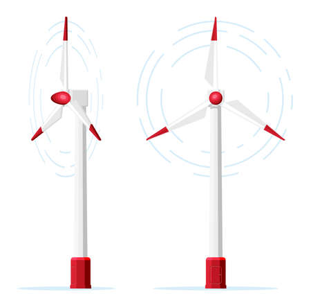 Wind turbine icon isolated on white background.のイラスト素材